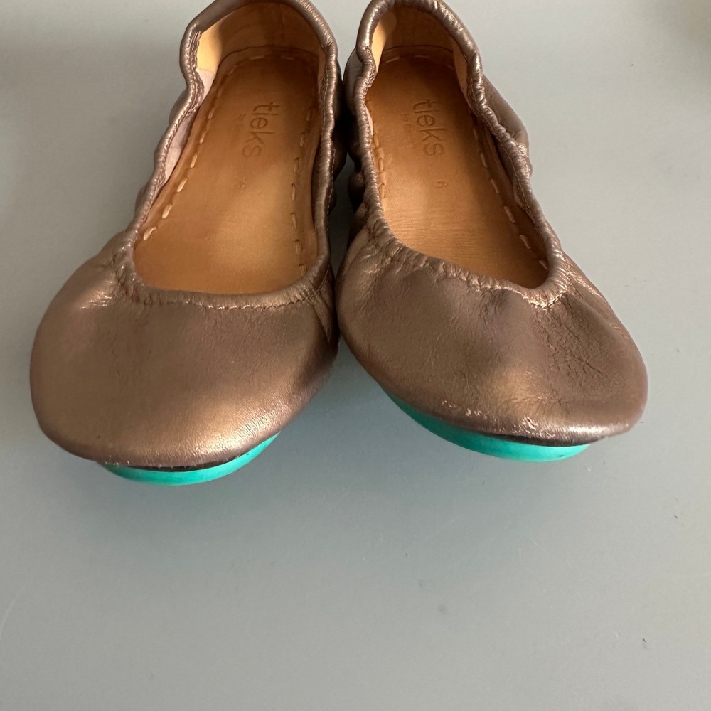 Tieks by Gavrieli Metallic Rose Gold Copper Leather Ballet Flats Womens Size 6 - Picture 4 of 6